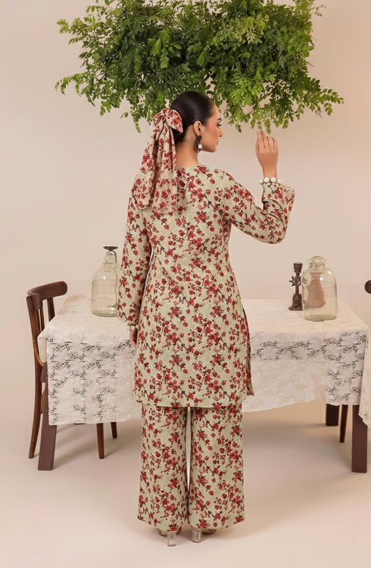 Mahi by Al Karim Printed Lawn Unstitched 2 Piece Suit - DE-05 - AK26AMHI - Fawn - Summer Collection
