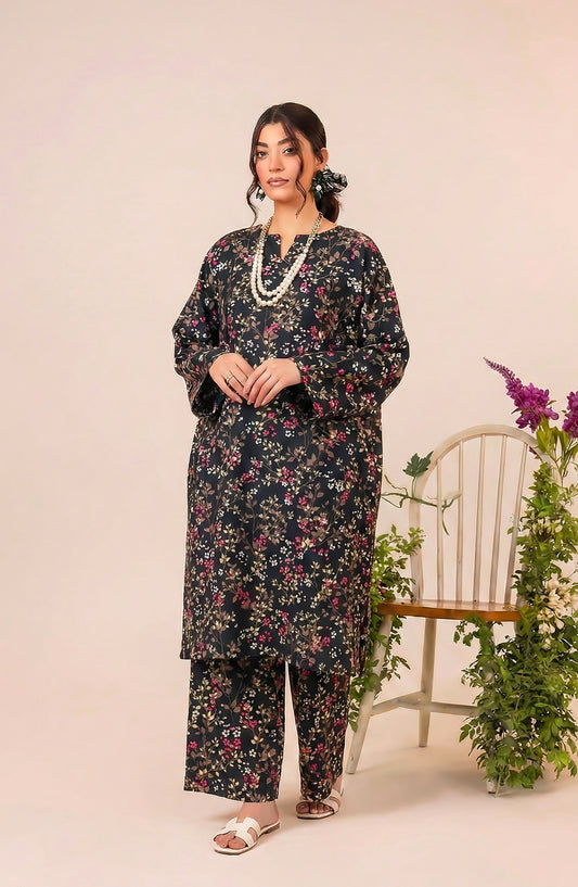 Mahi by Al Karim Printed Lawn Unstitched 2 Piece Suit - DE-06 - AK26AMHI - Black - Summer Collection