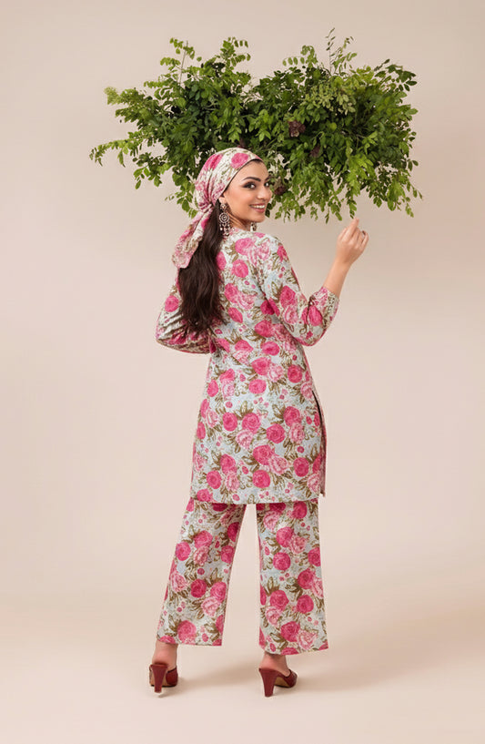Mahi by Al Karim Printed Lawn Unstitched 2 Piece Suit - DE-07 - AK26AMHI - Pink - Summer Collection