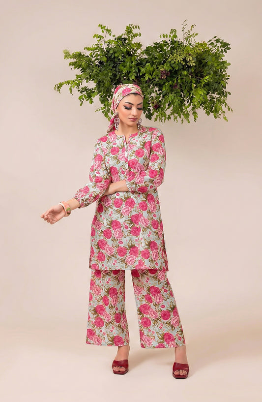 Mahi by Al Karim Printed Lawn Unstitched 2 Piece Suit - DE-07 - AK26AMHI - Pink - Summer Collection