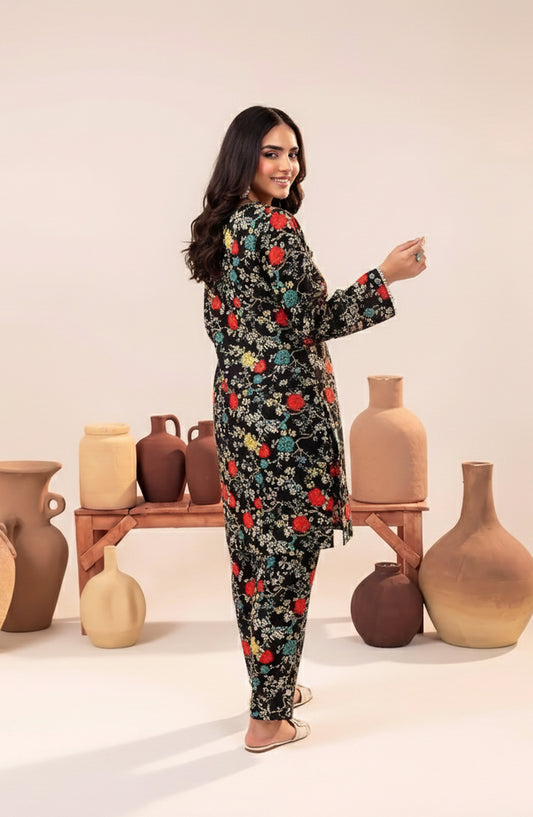 Mahi by Al Karim Printed Lawn Unstitched 2 Piece Suit - DE-18 - AK26AMHI - Black - Summer Collection