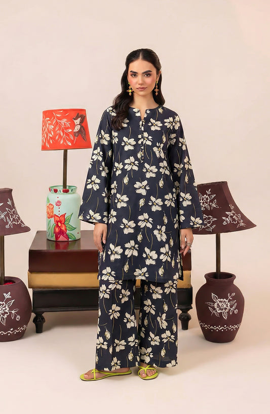 Mahi by Al Karim Printed Lawn Unstitched 2 Piece Suit - DE-01 - AK26AMHI - Black - Summer Collection