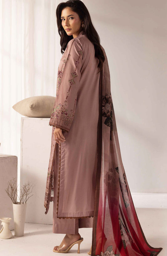 Mahjabeen by Al Karim Embroidered Lawn Unstitched 3 Piece Suit - M-110 - AK26MHJ - Pink - Summer Collection
