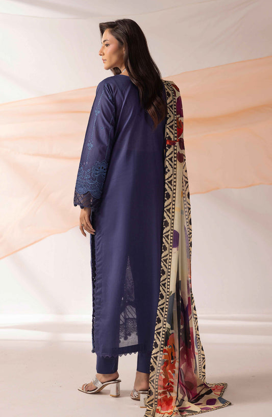 Mahjabeen by Al Karim Embroidered Lawn Unstitched 3 Piece Suit - M-109 - AK26MHJ - Blue - Summer Collection