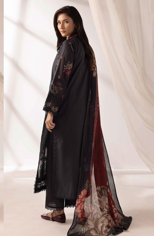 Mahjabeen by Al Karim Embroidered Lawn Unstitched 3 Piece Suit - M-103 - AK26MHJ - Black - Summer Collection