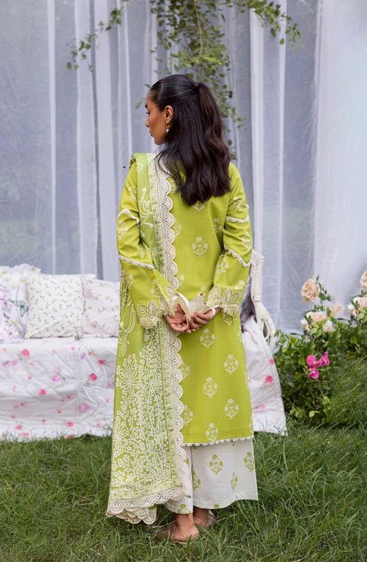 Mahnur Gardenia Embroidered Khaddar Unstitched 3 Piece Suit - GR-03 - MH25GR - Green - Winter Collection
