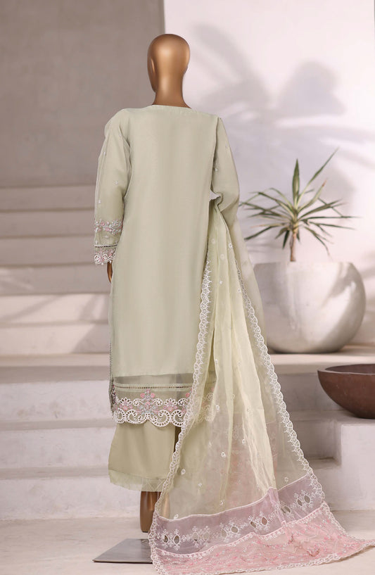 Mahpara by Sadabahar Embroidered Organza Stitched 3 Piece Suit - Design-05 - SBD25PARA - Pista Green - Festive Fotrmals Collection