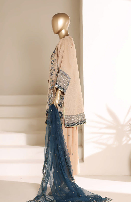 Mahpara by Sadabahar Embroidered Formal Stitched 3 Piece Suit - D-03 - SBD26NVI - Fawn - Festive Collection