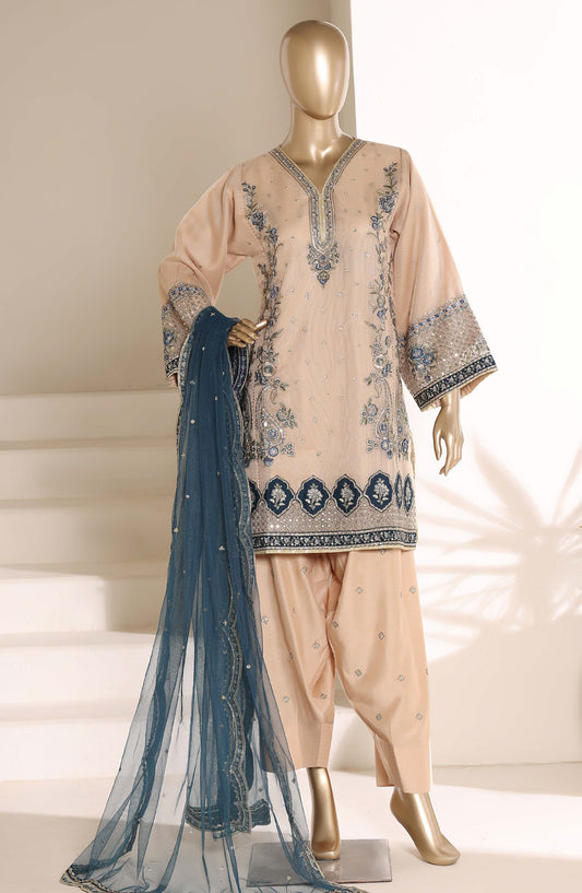 Mahpara by Sadabahar Embroidered Formal Stitched 3 Piece Suit - D-03 - SBD26NVI - Fawn - Festive Collection