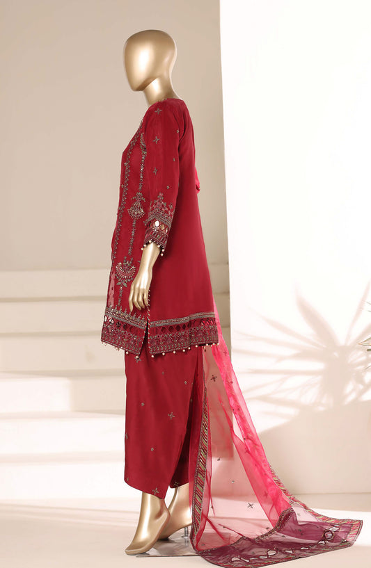 Mahpara by Sadabahar Embroidered Formal Stitched 3 Piece Suit - D-02 - SBD26NVI - Red - Festive Collection