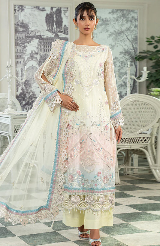Mahroosh by Zebtan Embroidered Luxury Chiffon Unstitched 3 Piece Suit - ZM-01 - ZBT25MH - Fawn - Formal Collection