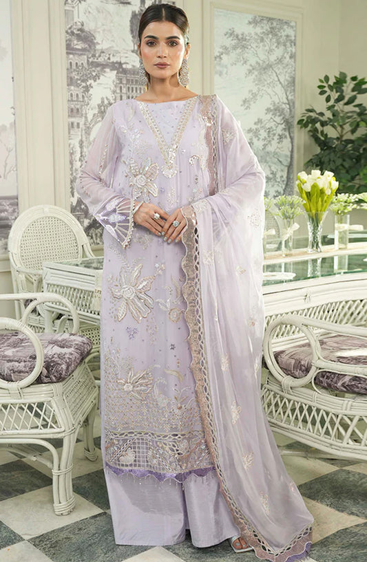 Mahroosh by Zebtan Embroidered Luxury Chiffon Unstitched 3 Piece Suit - ZM-06 - ZBT25MH - Purple - Formal Collection