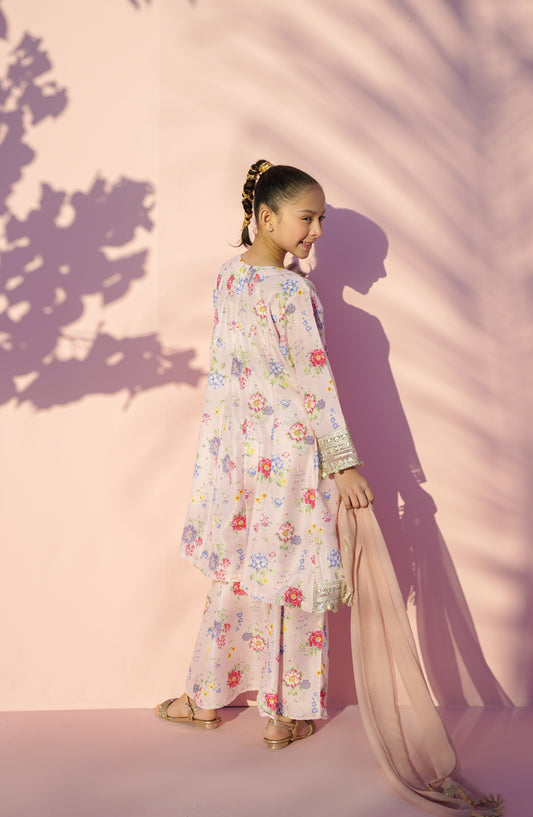 Main Hun Maryam Guriya by Amna Khadija Embroidered Poly Lawn Stitched 3 Piece Suit - MHMG-04 - AM26MRM - Light Pink - Festive Collection