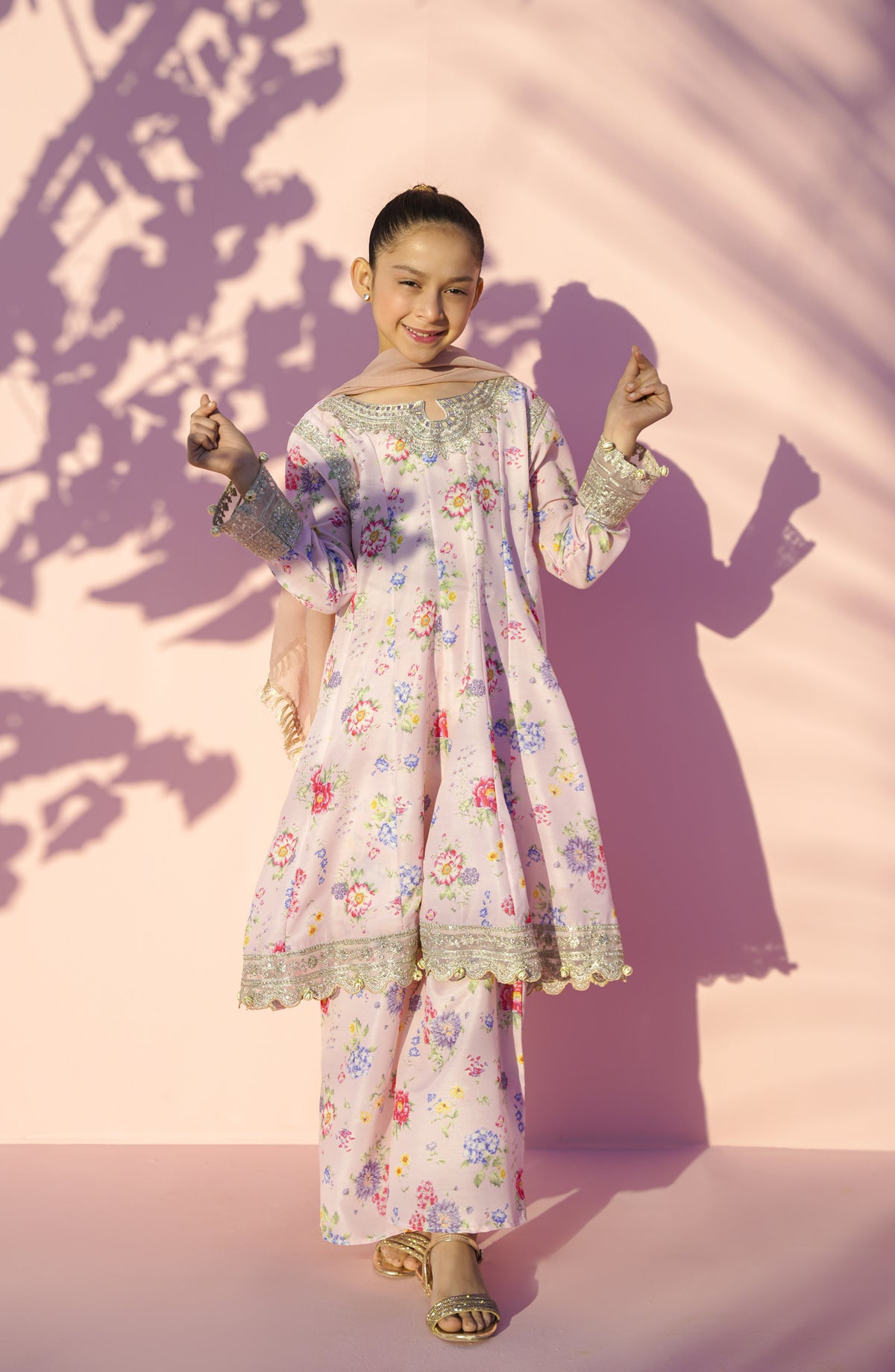 Main Hun Maryam Guriya by Amna Khadija Embroidered Poly Lawn Stitched 3 Piece Suit - MHMG-04 - AM26MRM - Light Pink - Festive Collection