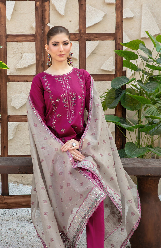 Mala by Tawakkal Fabrics Embroidered Lawn Unstitched 3 Piece Suit - D-3006 - TF26MLA - Pink - Summer Collection