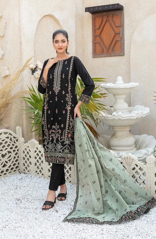 Mala by Tawakkal Fabrics Embroidered Lawn Unstitched 3 Piece Suit - D-3002 - TF26MLA - Black - Summer Collection