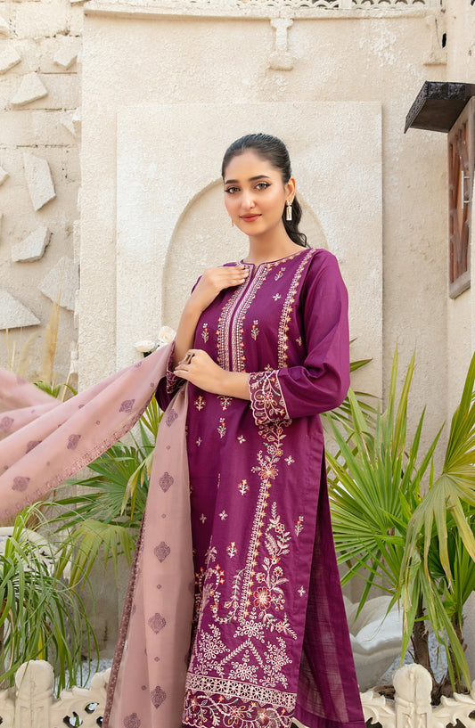 Mala by Tawakkal Fabrics Embroidered Lawn Unstitched 3 Piece Suit - D-3001 - TF26MLA - Pink - Summer Collection