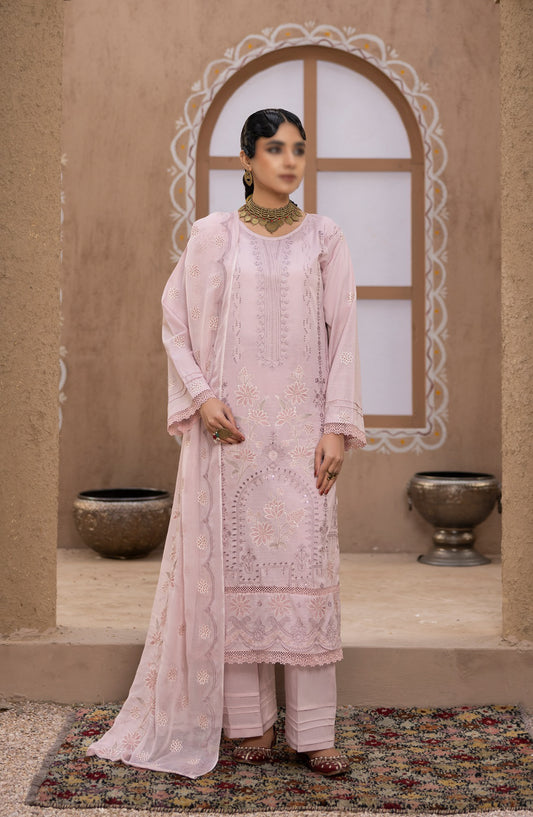 Malboos by Al Karim Embroidered Lawn Unstitched 3 Piece Suit - D-05 - AK26BOS - Purple - Summer Collection