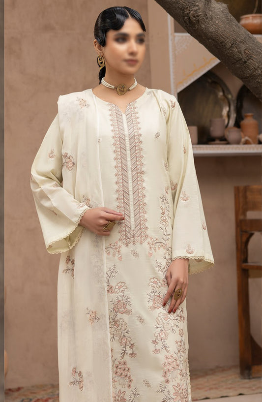 Malboos by Al Karim Embroidered Lawn Unstitched 3 Piece Suit - D-02 - AK26BOS - Green - Summer Collection