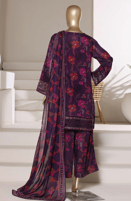 Malika by Sadabahar Embroidered Stitched 3 Piece Suit - Design-03 - SBD26TVE - Purple - Festive Collection