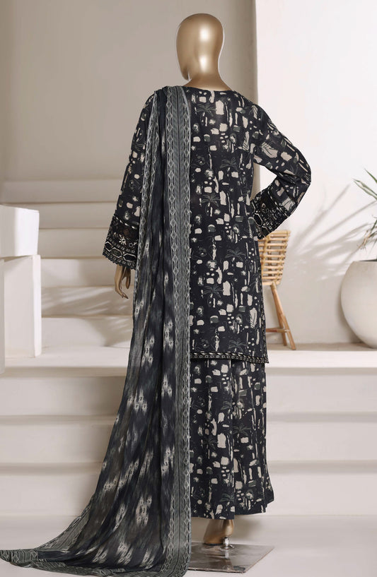 Malika by Sadabahar Embroidered Stitched 3 Piece Suit - Design-01 - SBD26TVE - Black - Festive Collection