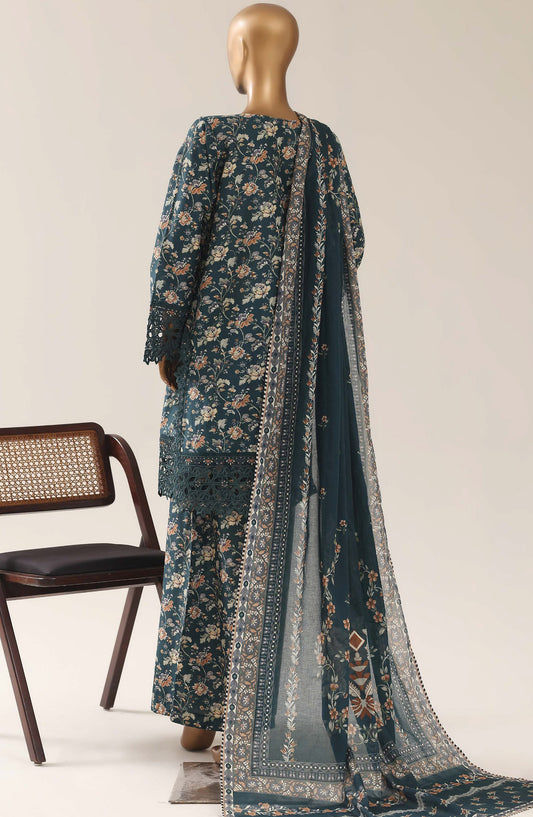 Malika by Sadabahar Embroidered Lawn Stitched 3 Piece Suit - D-03 - SBD26THR - Green - Festive Collection