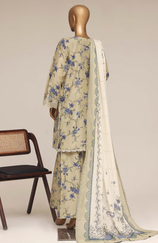 Malika by Sadabahar Embroidered Lawn Stitched 3 Piece Suit - D-05 - SBD26MFR - Green - Festive Collection