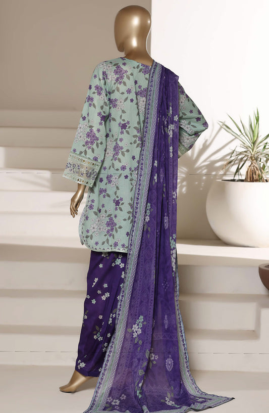 Malika by Sadabahar Embroidered Stitched 3 Piece Suit - Design-07 - SBD26SUI - Green - Summer Collection