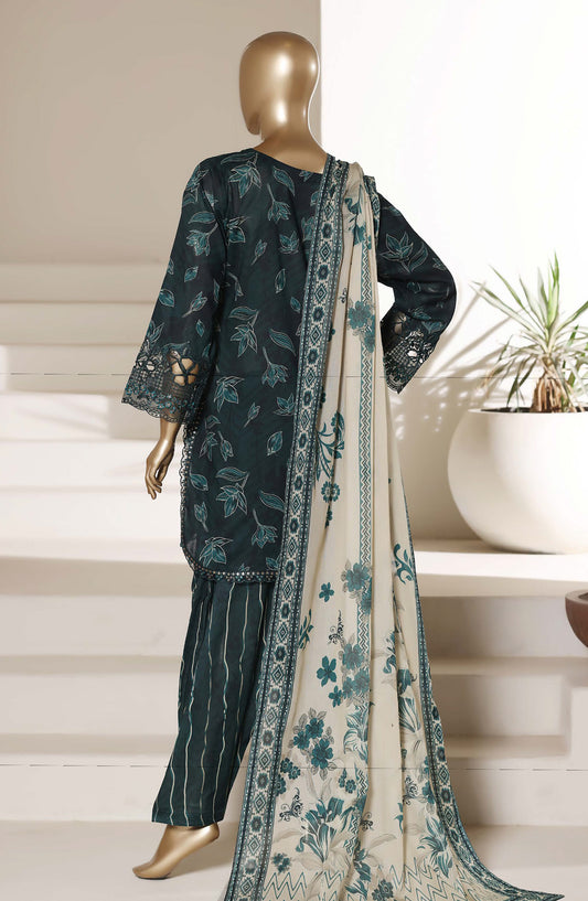 Malika by Sadabahar Embroidered Stitched 3 Piece Suit - Design-05 - SBD26SUI - Teal - Summer Collection