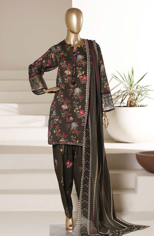 Malika by Sadabahar Embroidered Stitched 3 Piece Suit - Design-04 - SBD26SUI - Black - Summer Collection