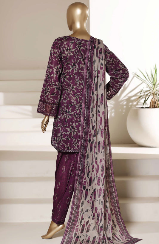 Malika by Sadabahar Embroidered Stitched 3 Piece Suit - Design-03 - SBD26SUI - Purple - Summer Collection