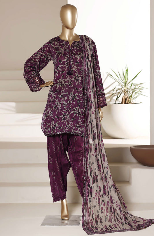 Malika by Sadabahar Embroidered Stitched 3 Piece Suit - Design-03 - SBD26SUI - Purple - Summer Collection