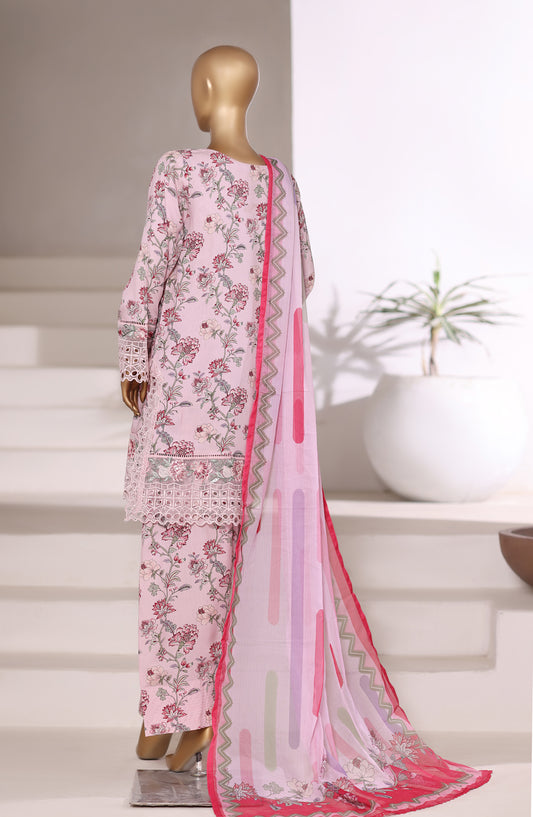 Malika by Sadabahar Embroidered Viscose Stitched 3 Piece Suit - D-01 - SBD25VFR - Pink - Winter Collection
