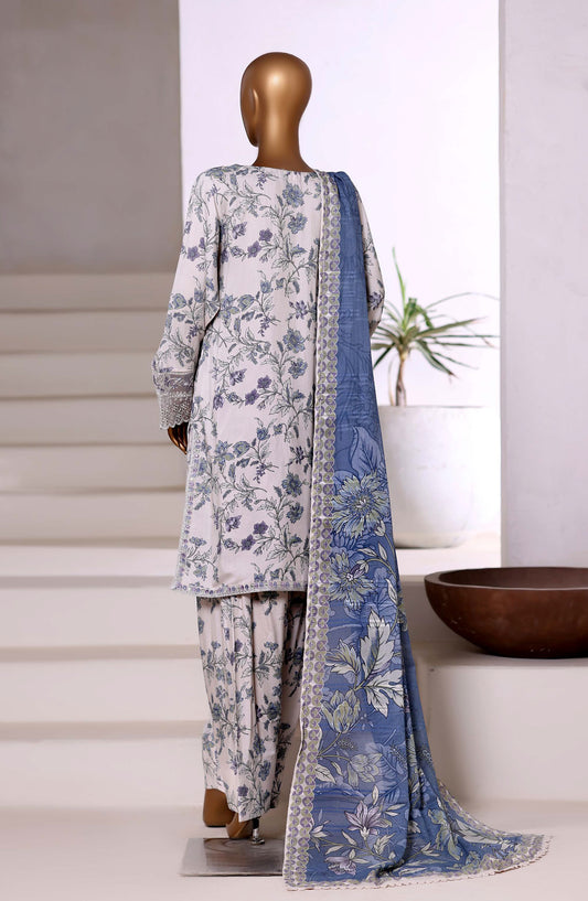 Malika by Sadabahar Embroidered Viscose Stitched 3 Piece Suit - D-05 - SBD25VSHI - Blue - Winter Collection