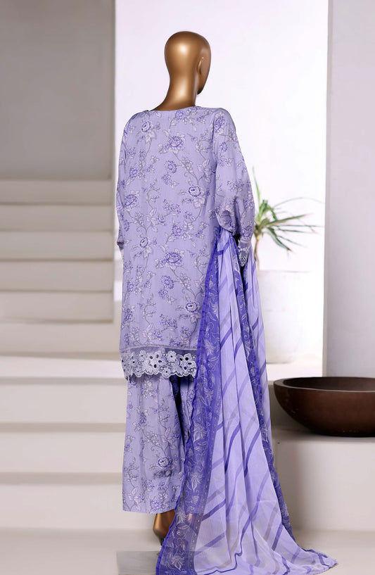Malika by Sadabahar Embroidered Viscose Stitched 3 Piece Suit - D-03 - SBD25VSHI - Blue - Winter Collection