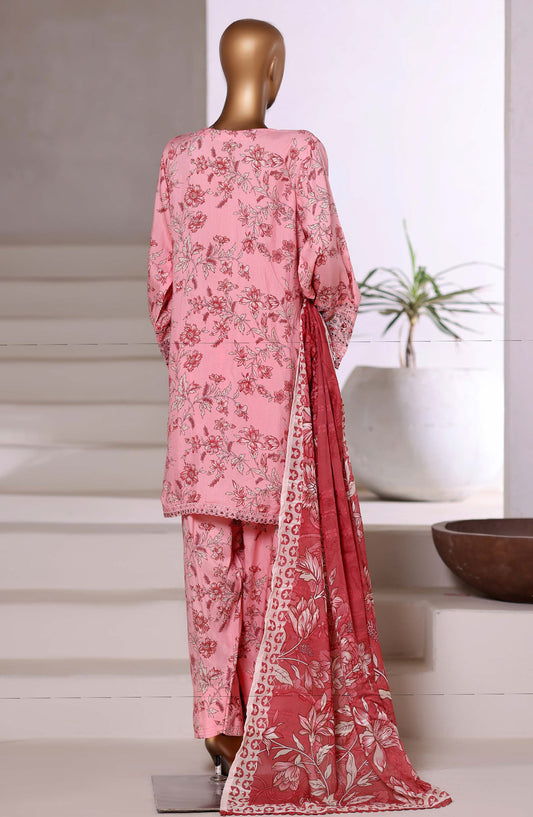 Malika by Sadabahar Embroidered Viscose Stitched 3 Piece Suit - D-02 - SBD25VSHI - Pink - Winter Collection