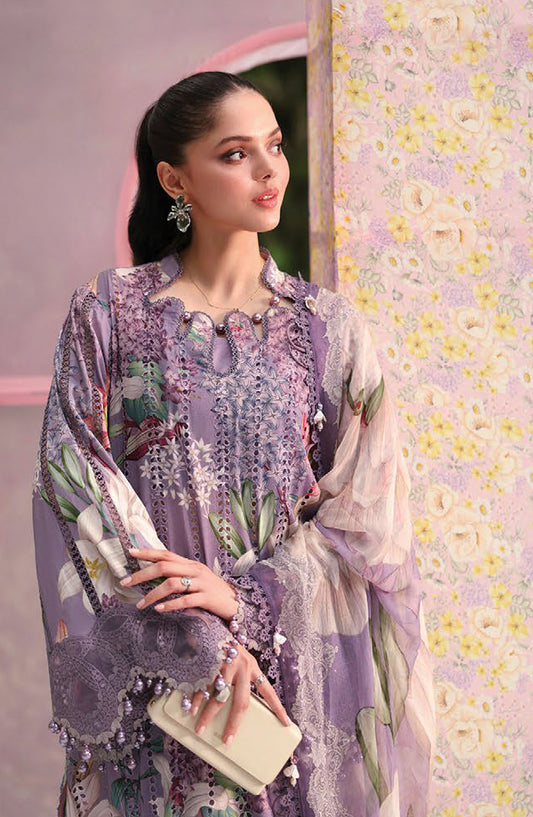 Maria B. M.Prints Embroidered Lawn Unstitched 3 Piece Suit - 6B - MB26SNC - Purple - Summer Collection