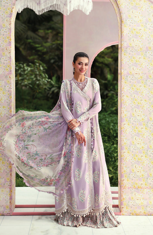 Maria B. M.Prints Embroidered Lawn Unstitched 3 Piece Suit - 9B - MB26SNC - Purple - Summer Collection