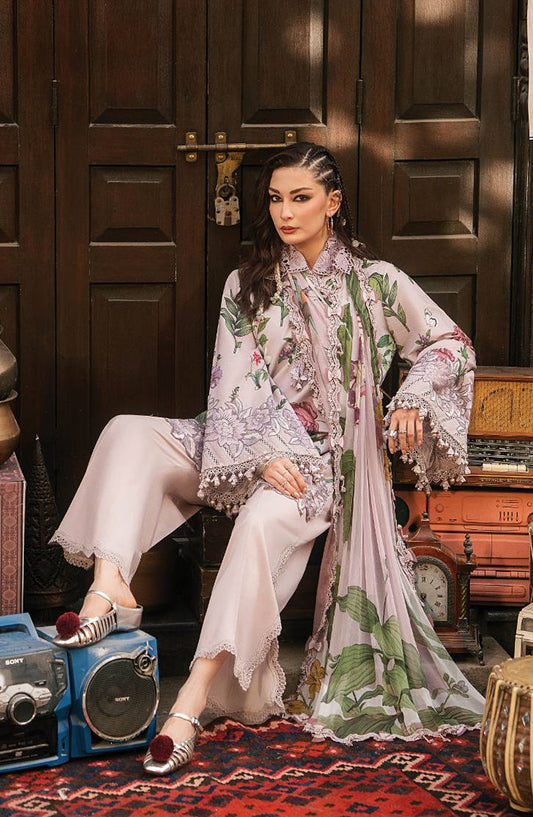 Maria B Embroidered Cambric Unstitched 3 Piece Suit - D-9A - MB26SD - Purple - Winter Collection