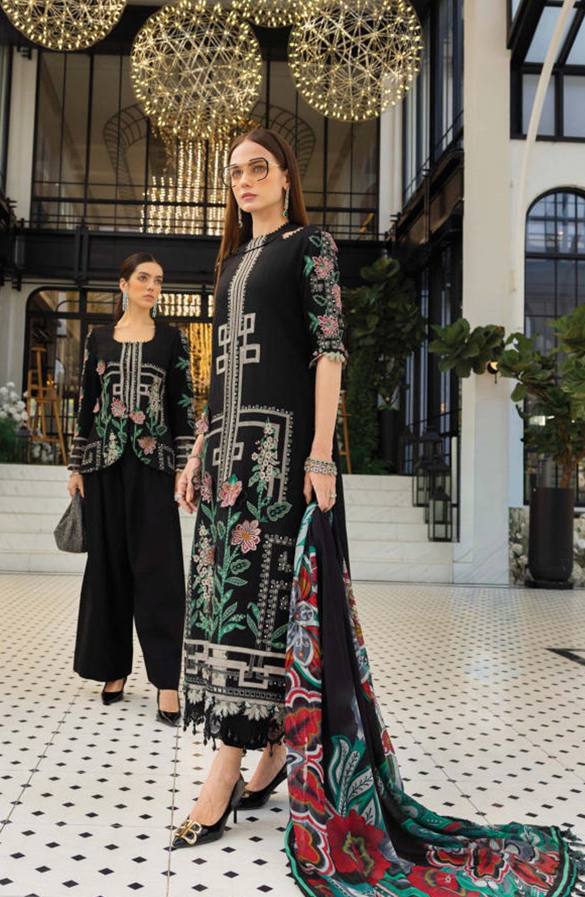 Maria B Luxury Embroidered Lawn Unstitched 3 Piece Suit - D11 - MB26ED - Black - Summer Festive Collection