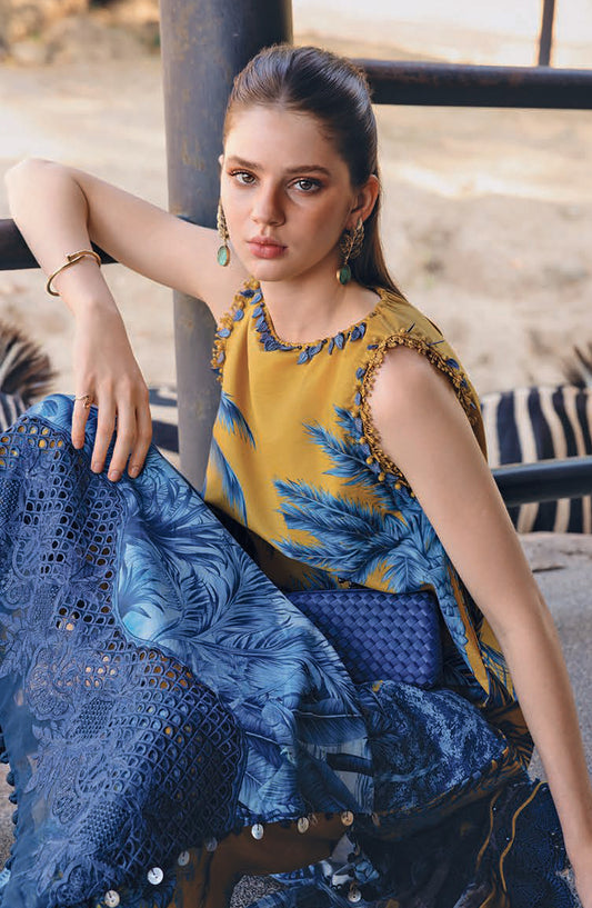 Maria B MPrints Embroidered Lawn Unstitched 3 Piece Suit - 11A - MAB26MP - Blue - Spring Summer Collection