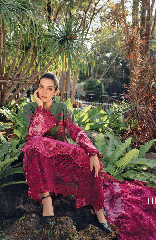 Maria B MPrints Embroidered Lawn Unstitched 3 Piece Suit - 11B - MAB26MP - Pink - Spring Summer Collection