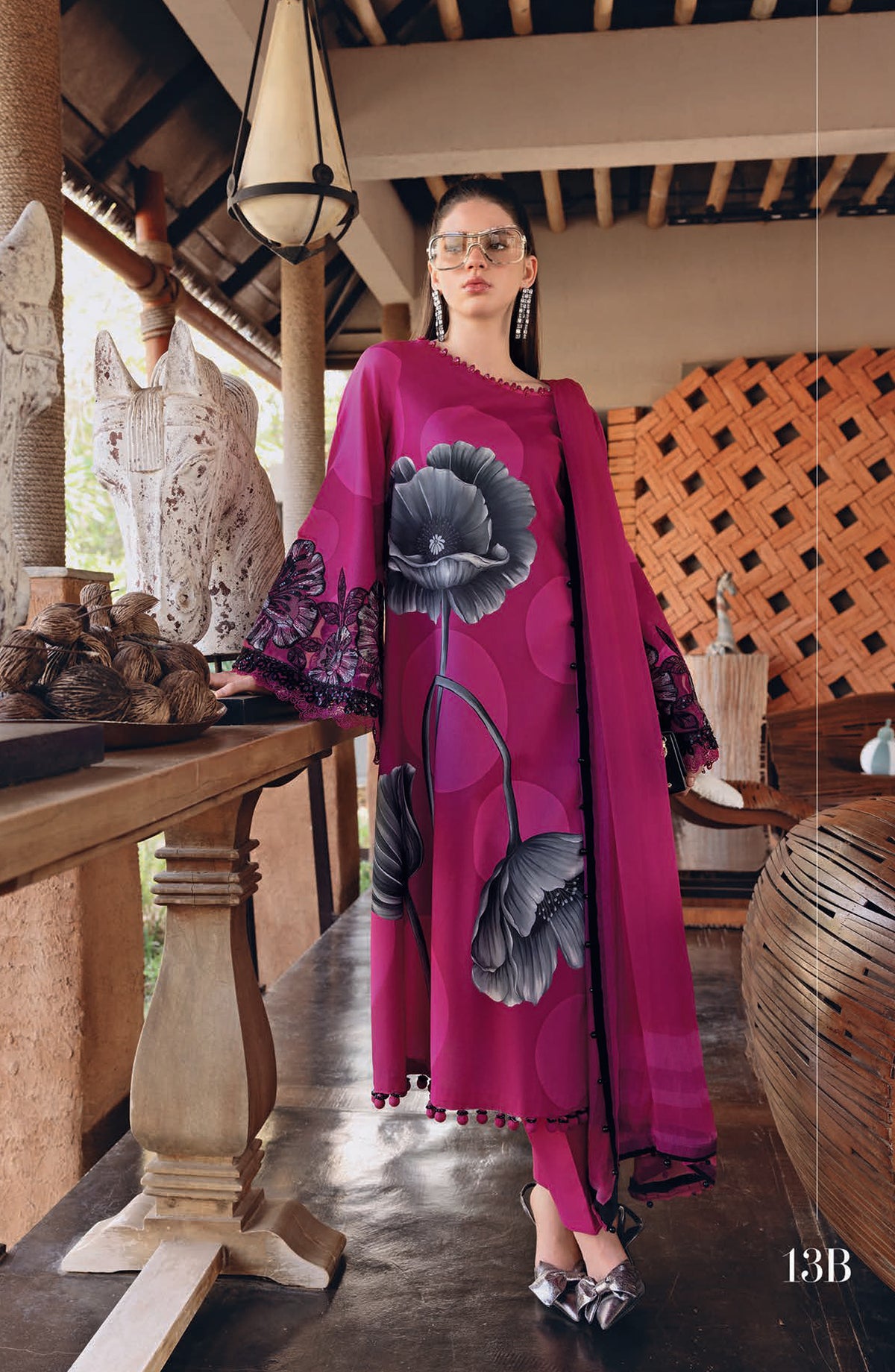 Maria B MPrints Embroidered Lawn Unstitched 3 Piece Suit - 13B - MAB26MP - Purple - Spring Summer Collection