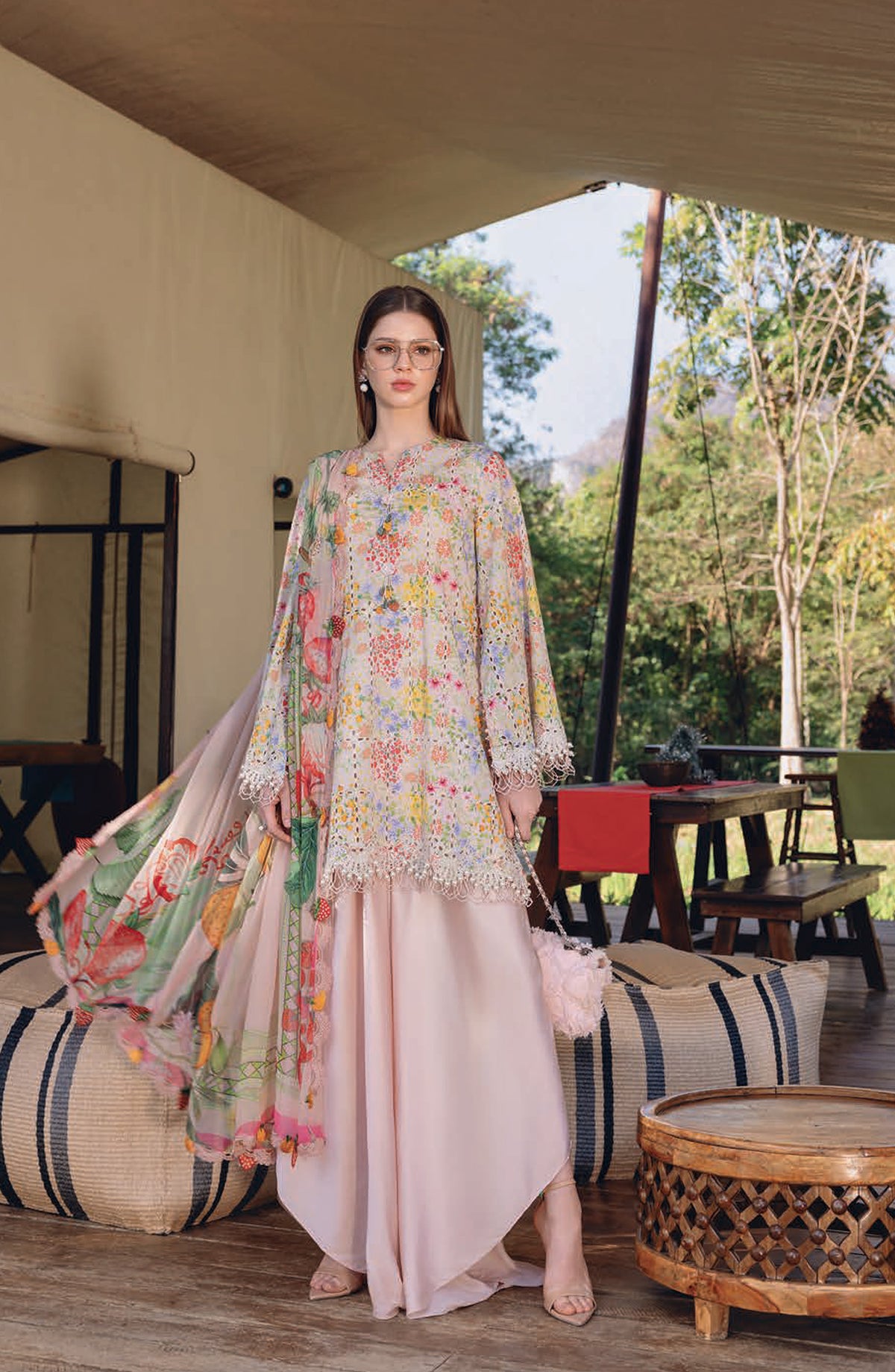 Maria B MPrints Embroidered Lawn Unstitched 3 Piece Suit - 14A - MAB26MP - Pink - Spring Summer Collection