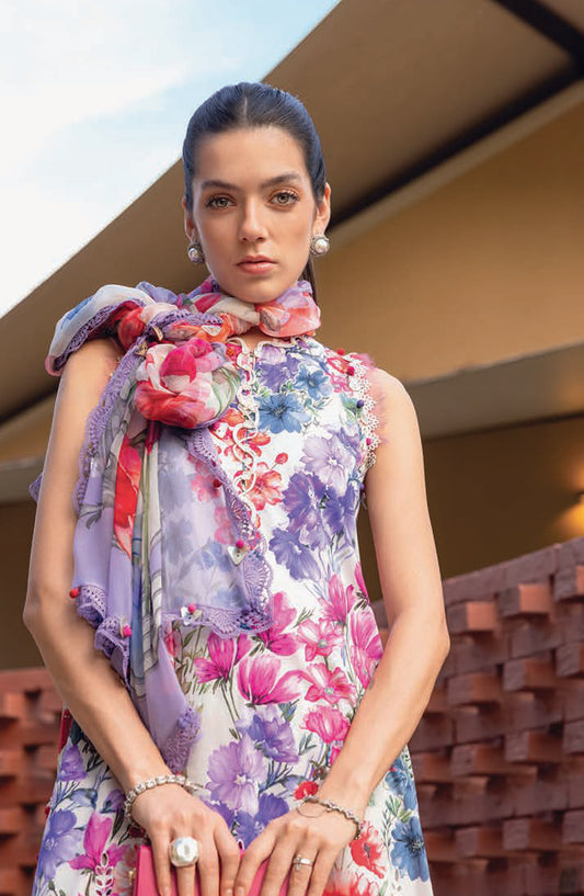 Maria B MPrints Embroidered Lawn Unstitched 3 Piece Suit - 2A - MAB26MP - Multi - Spring Summer Collection