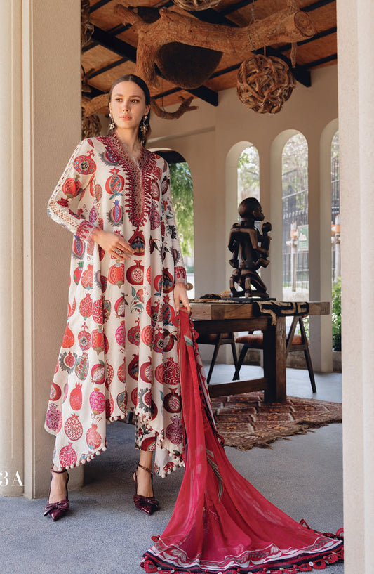 Maria B MPrints Embroidered Lawn Unstitched 3 Piece Suit - 3A - MAB26MP - Fawn - Spring Summer Collection