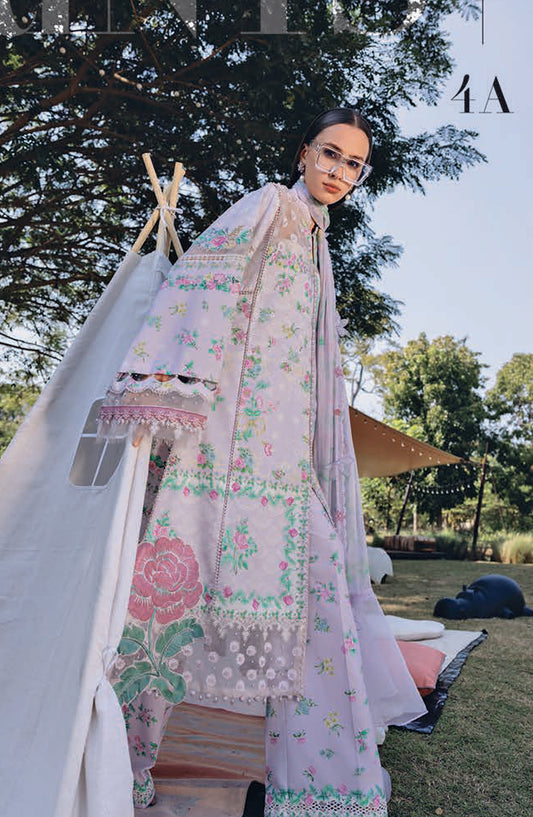 Maria B MPrints Embroidered Lawn Unstitched 3 Piece Suit - 4A - MAB26MP - Purple - Spring Summer Collection