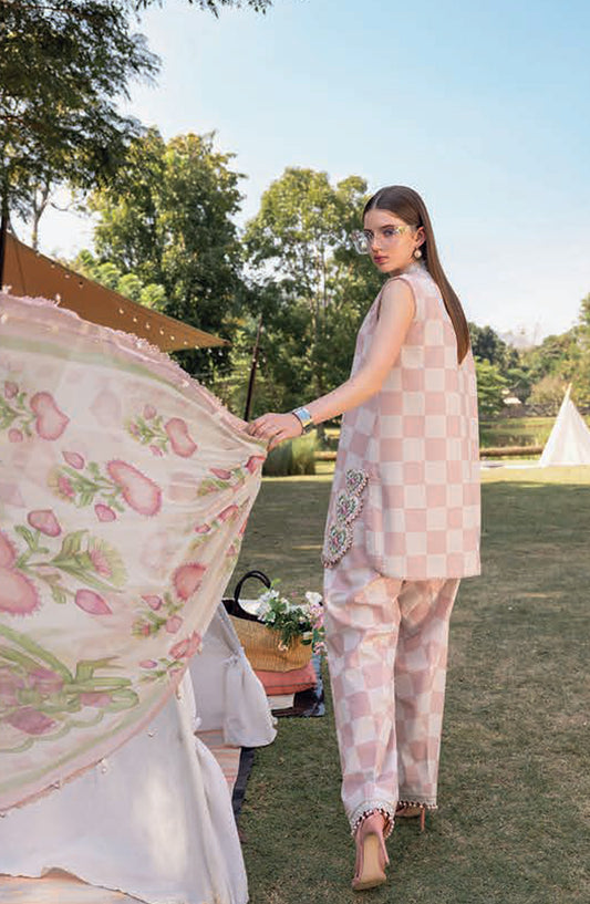 Maria B MPrints Embroidered Lawn Unstitched 3 Piece Suit - 6A - MAB26MP - Pink - Spring Summer Collection
