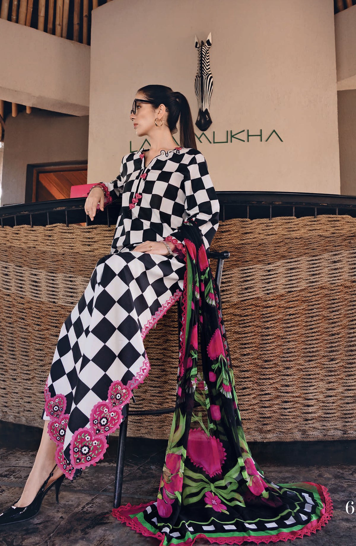 Maria B MPrints Embroidered Lawn Unstitched 3 Piece Suit - 6B - MAB26MP - Black - Spring Summer Collection