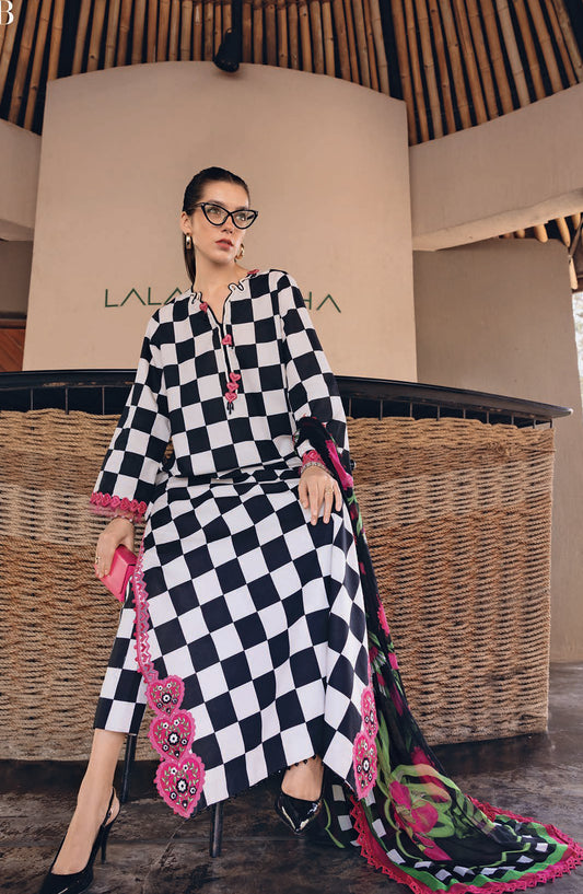 Maria B MPrints Embroidered Lawn Unstitched 3 Piece Suit - 6B - MAB26MP - Black - Spring Summer Collection